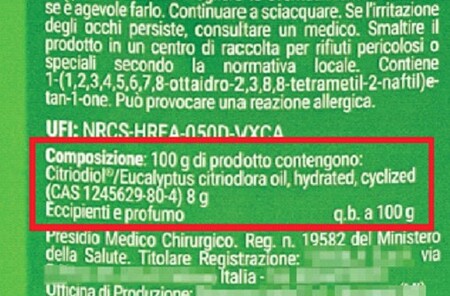 Etichetta repellenti